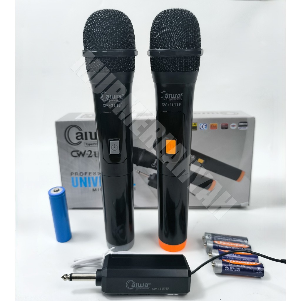Professional Microphone MIC Double/Dingle WIRELESS AIWA CW2/CW1 UHF ,MICROPHONE MIC CAIWA CW 2 UHF O