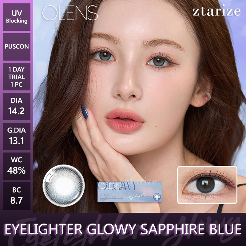ztarize - Ready Stock - Trial OLENS 🇰🇷 Eyelighter Glowy Sapphire Blue 1 Day Daily Soft Contact Lens 