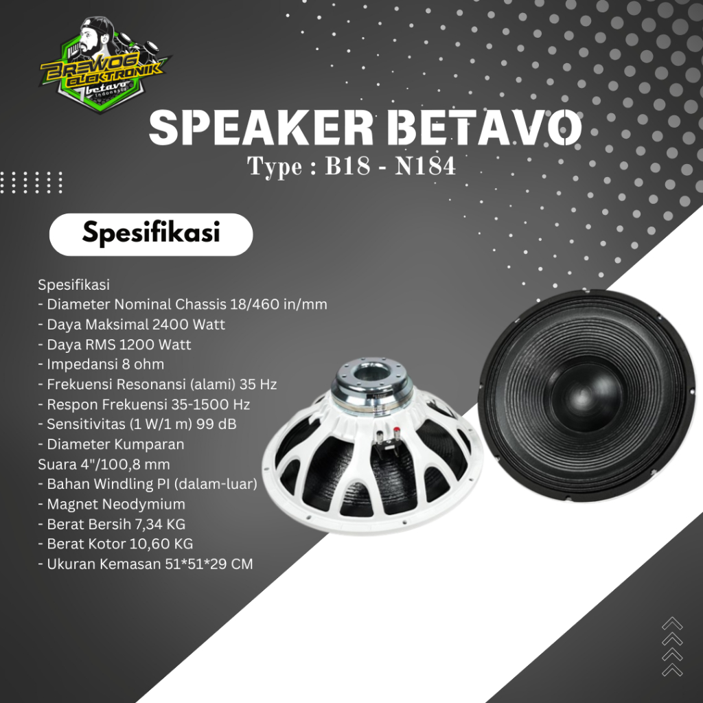 SPEAKER BETAVO B18 N184