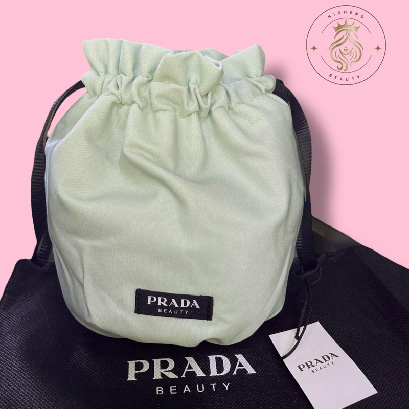 Prada Beauty Pouch Serut Hijau Sage