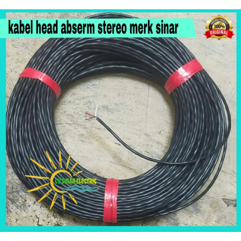 kabel head abserm stereo merk sinar ewindo 100 meter