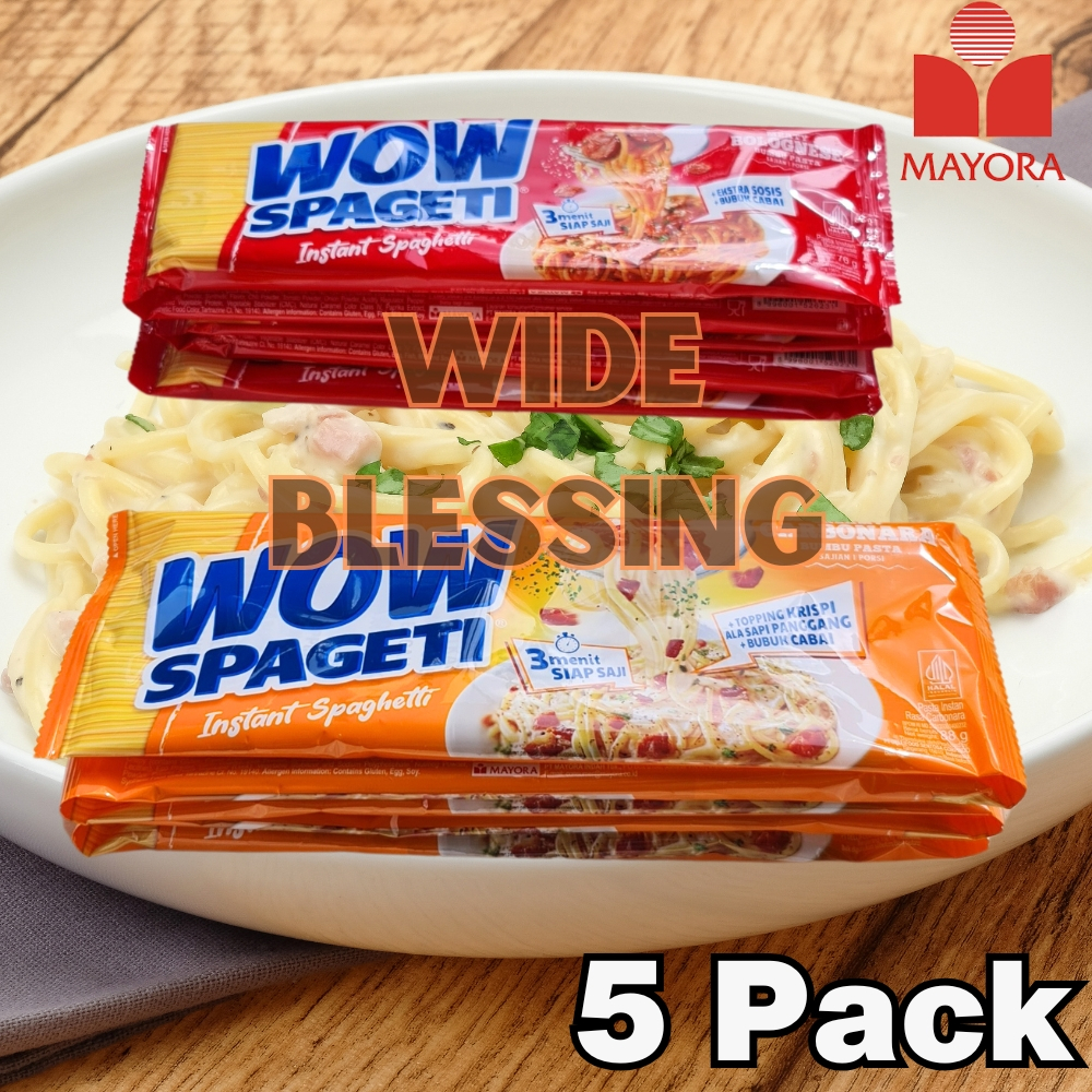

Isi 5 Bungkus | WOW Spageti | WOW Instant Spaghetti Bolognese | Carbonara | Aglio Olio | Mi Instan Siap Saji | Mie Instant Praktis