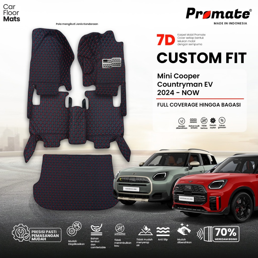 Karpet 7D Promate Premium Car Mats Mobil Mini Cooper Countryman Fullset Bagasi / Karpet Mini Cooper 