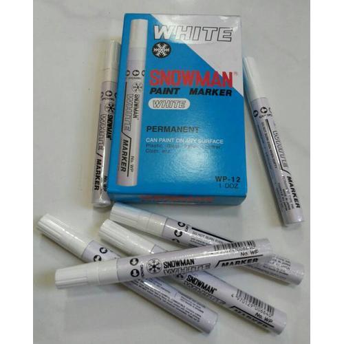 

Spidol Snowman White Paint Marker WP-12 / Spidol Tinta Putih Permanent - Putih ecer
