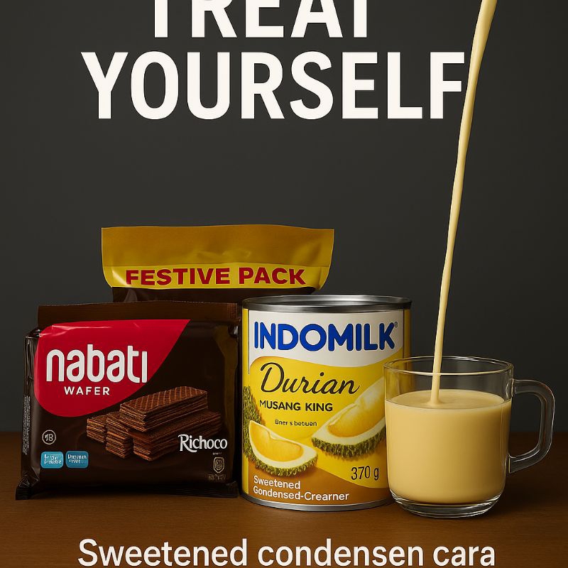 

Segera beli disini sebelum kehabisan promo terbatas untuk bisa menikmati kualitas rasa wafer Nabati random varian rasa cokelat/ cokelat 240 GRAM di padukan dengan cita rasa durian musang king dari Skm Indomilk kaleng 370 gram