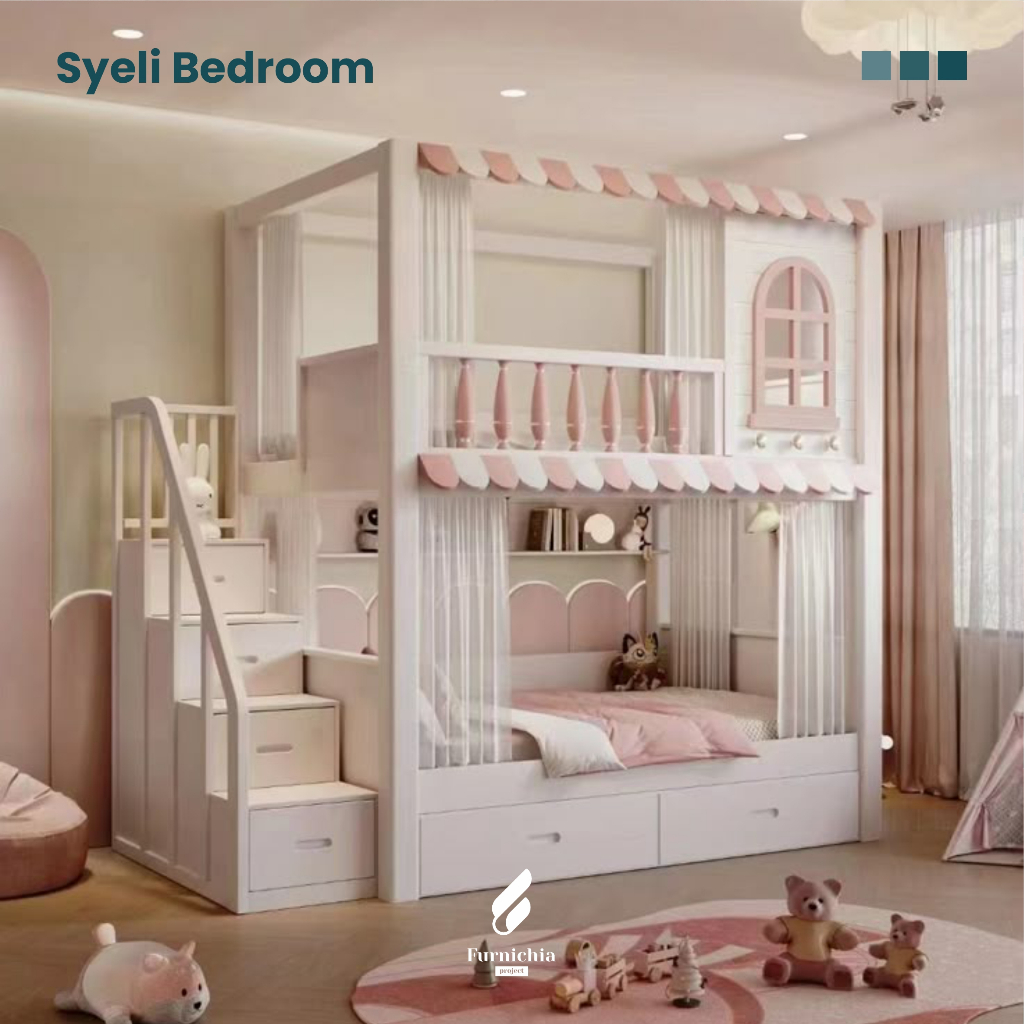 Ranjang anak tingkat minimalis, Kamar tidur anak tingkat, Ranjang tingkat mewah, Ranjang  susun ting