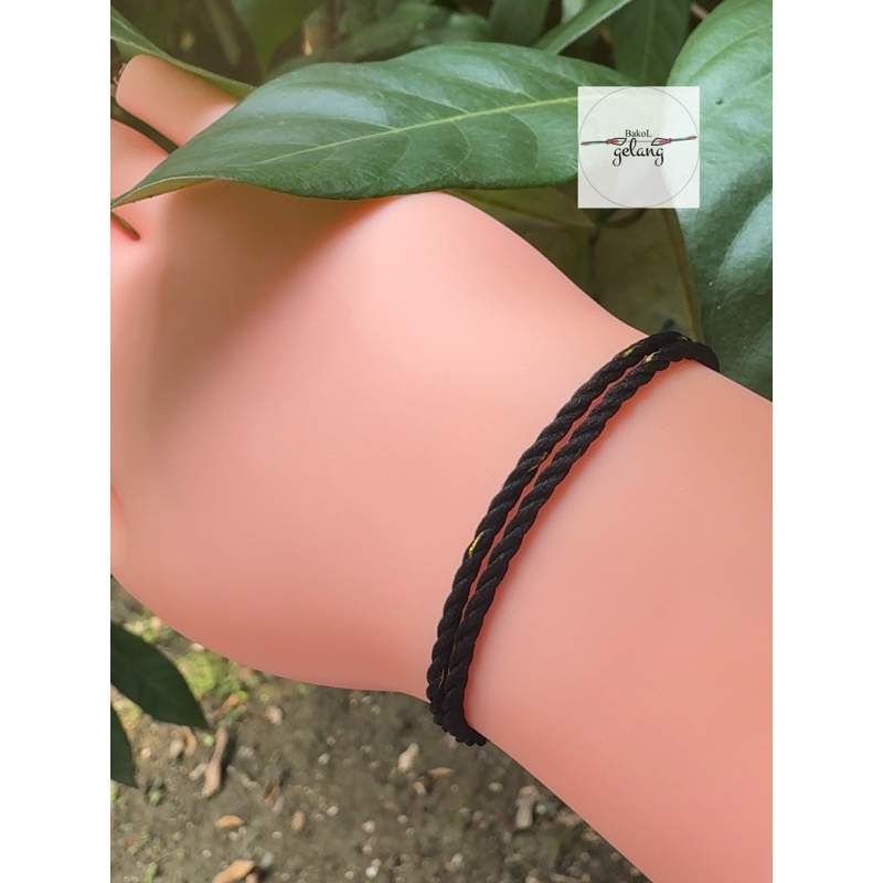 Gelang Hitam Bintik Emas - Gelang Tangan dan Gelang Kaki Bayi Anak Dewasa