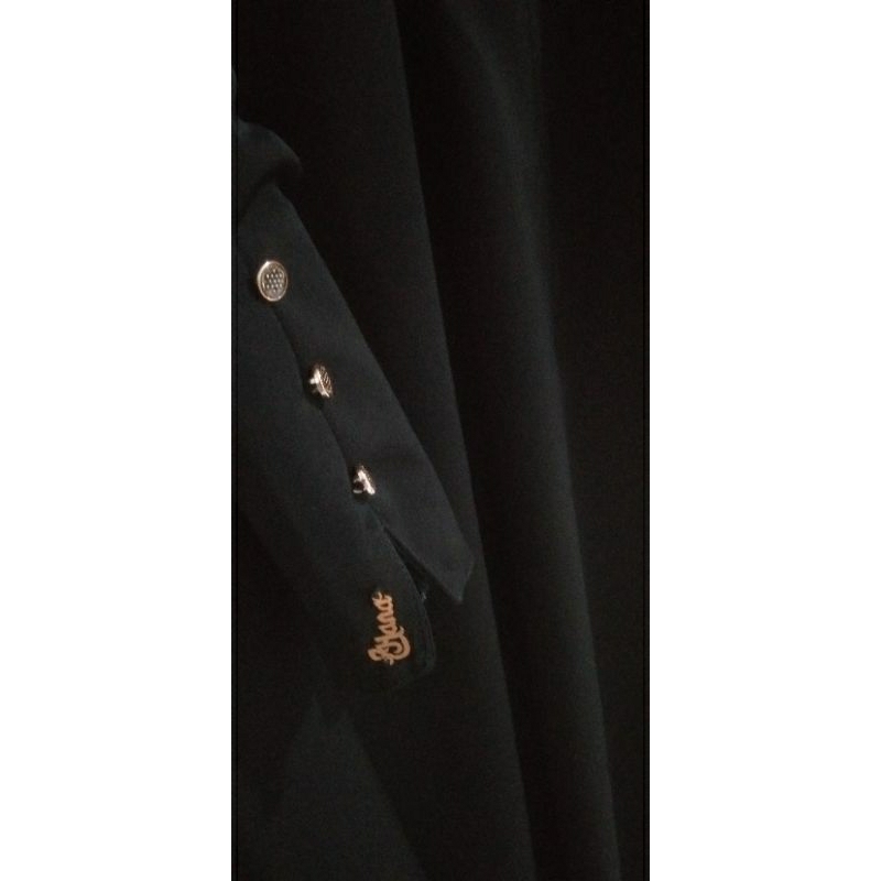 Gamis Abaya Khadijah Black Rotana Anti UV UPF 50+
