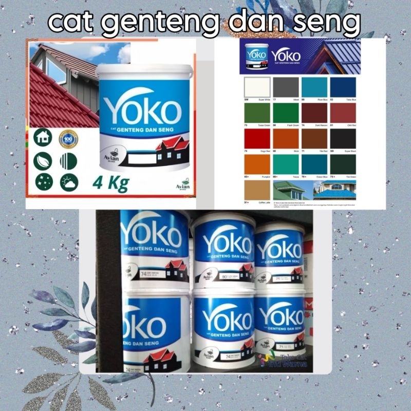 Cat genteng dan seng Yoko 4kg, Yoko cat genteng dan seng galon 4kg