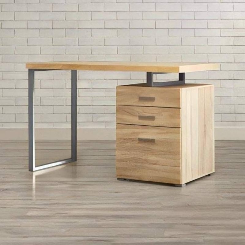 meja kerja kayu minimalis / meja kantor kayu