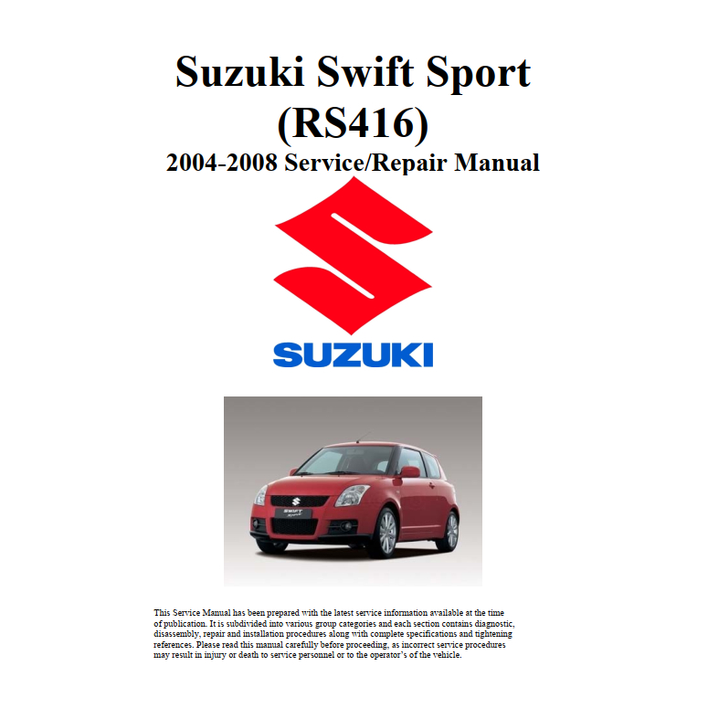 Manual Service Swift Sport 2008