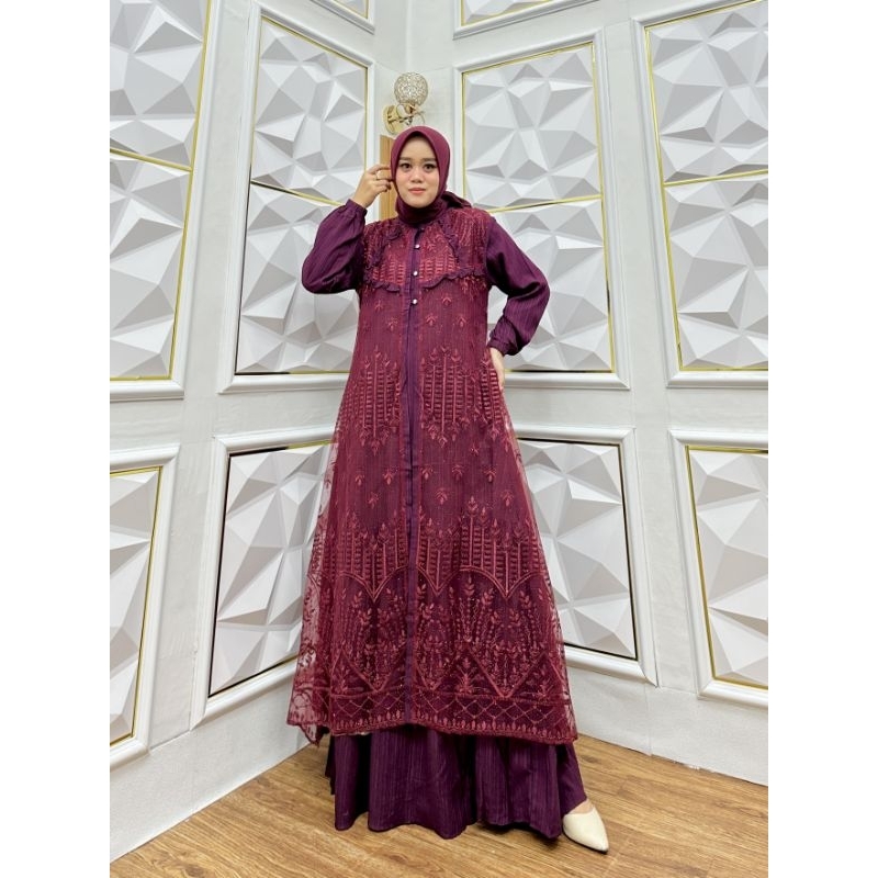 Gamis Baby Crush Outer Mix Tile Brokat