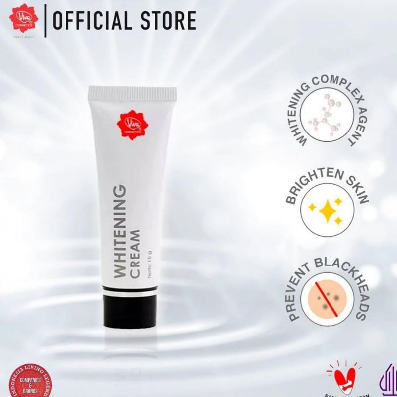 VIVA WHITENING CREAM 15GR | Pelembab Wajah Viva | Viva Alas Bedak | Viva Kosmetik Pencerah Wajah