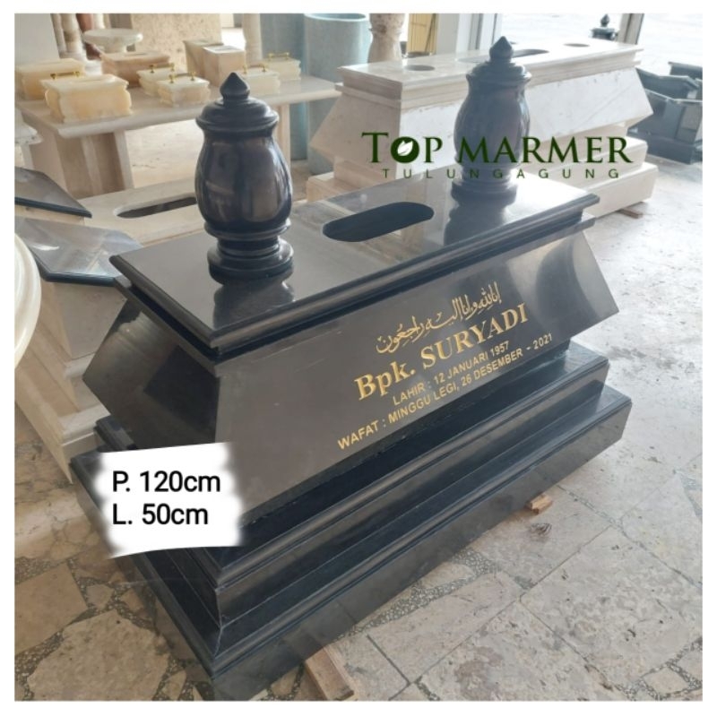 Kijingan Makam Batu Granit Hitam Minimalis