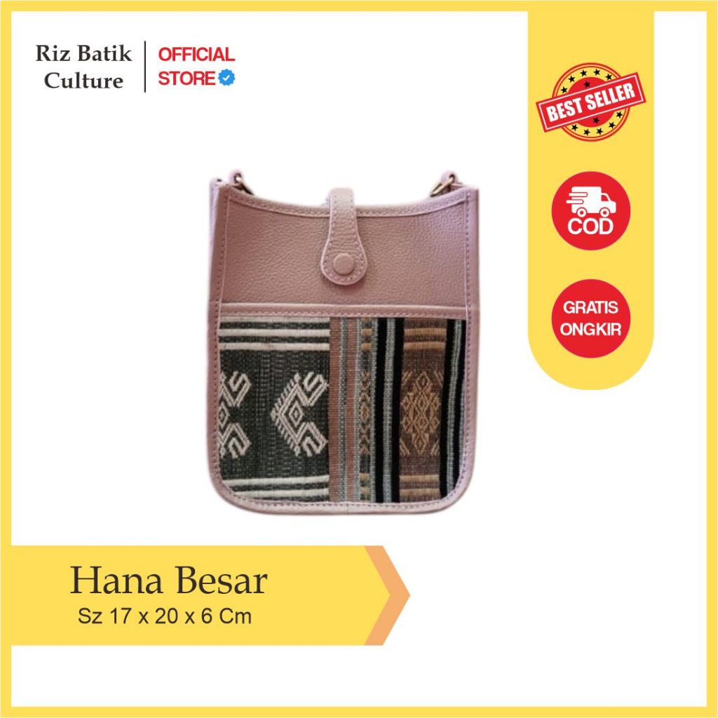Tas HP Hana Besar/Tenun Pahikung/Kain Batik/Tas Batik/Tas Tenun/Tas Kulit/Tas ethnic/Tas Wanita