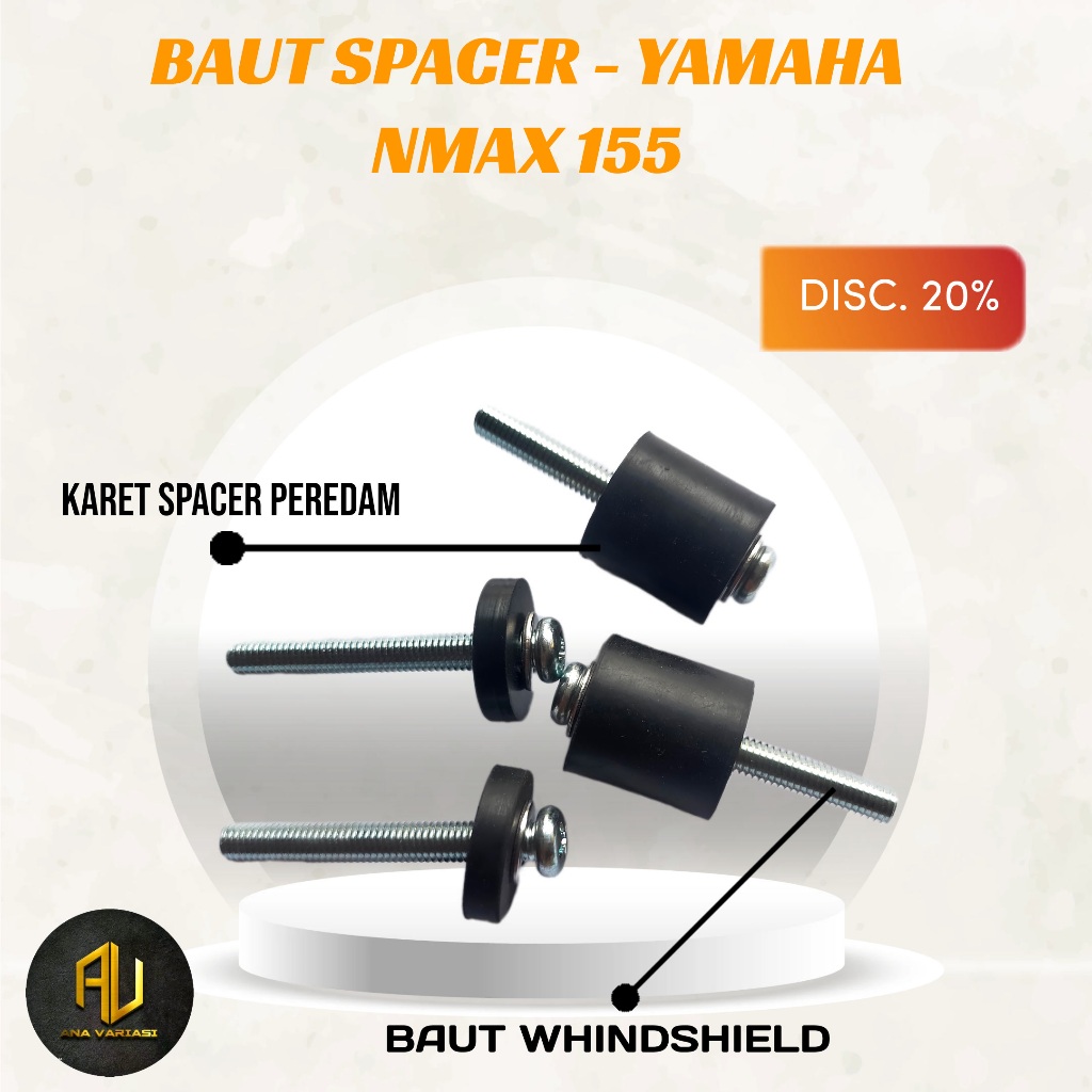 Baut Visor dan Spacer Karet Windshield Nmax baut visor nmax 155 karet peredam visor bahan tebal