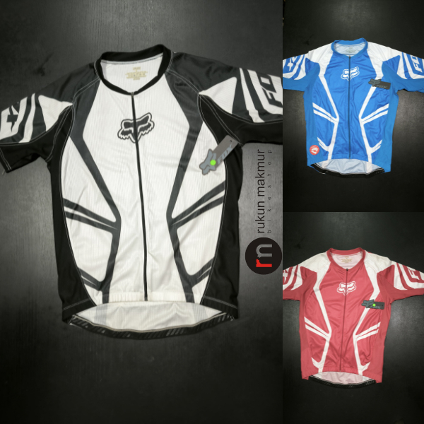 Original FOX Head RACE MTB Racing Cycling Jersey With Zipper And 3 Back Pocket - Baju / Kaos Sepeda 