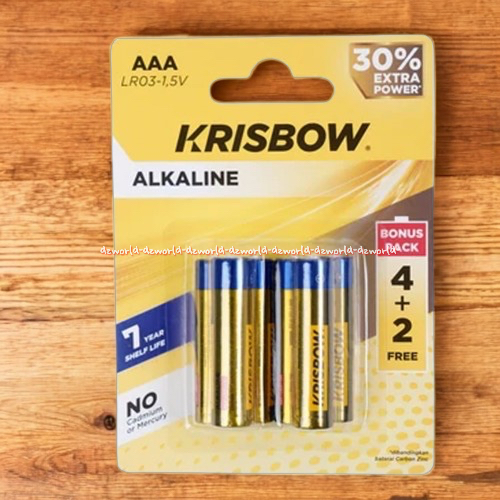 Krisbow AAA 6pcs Alkaline A A A Batrai Baterai Ukuran A3 Bettery Batre Kecil Untuk Remote Senter Kri