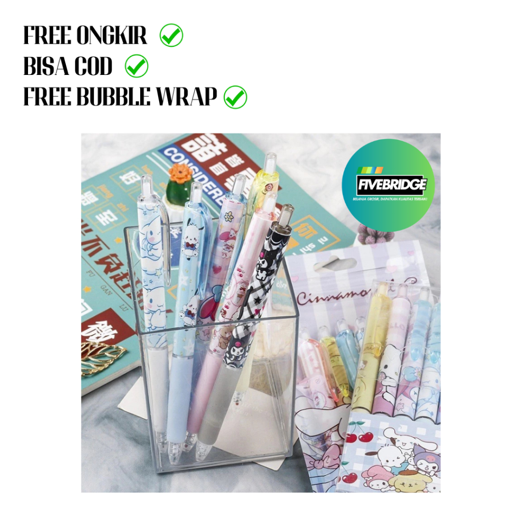 

Pulpen Karakter Sanrio Isi Gel – Hello Kitty, Kuromi, Melody – Alat Tulis Anak SD Perempuan Usia 6-10 Tahun, Imut Murah Cocok Kado Sekolah Lucu