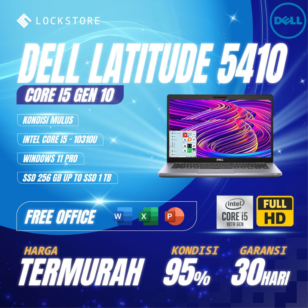DELL LATITUDE 5410 CORE I5 GEN 10 - SSD 256 - 8GB - WIN 10 PRO