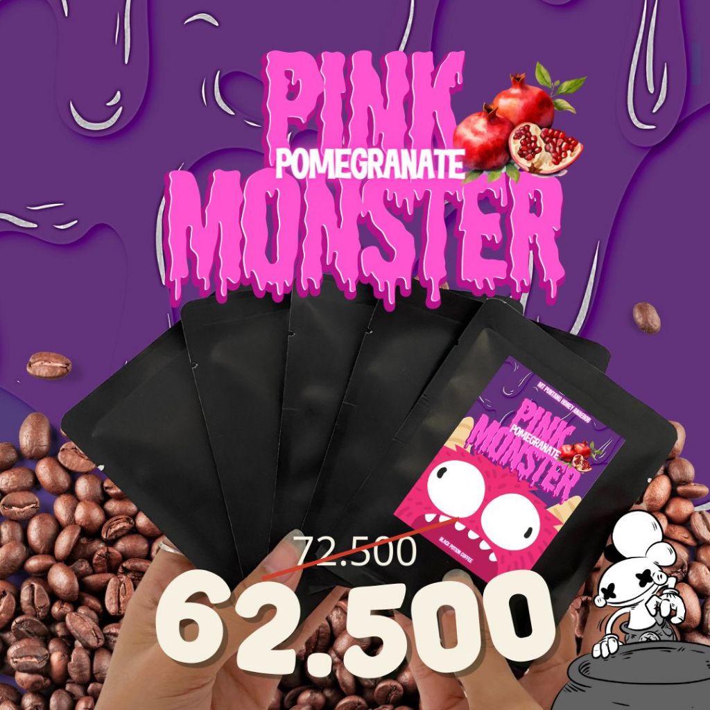 

Pink Pomegranate Monster 5pcs Drip Bag Coffee instant filter kopi Bubuk By Black Potion Roastery