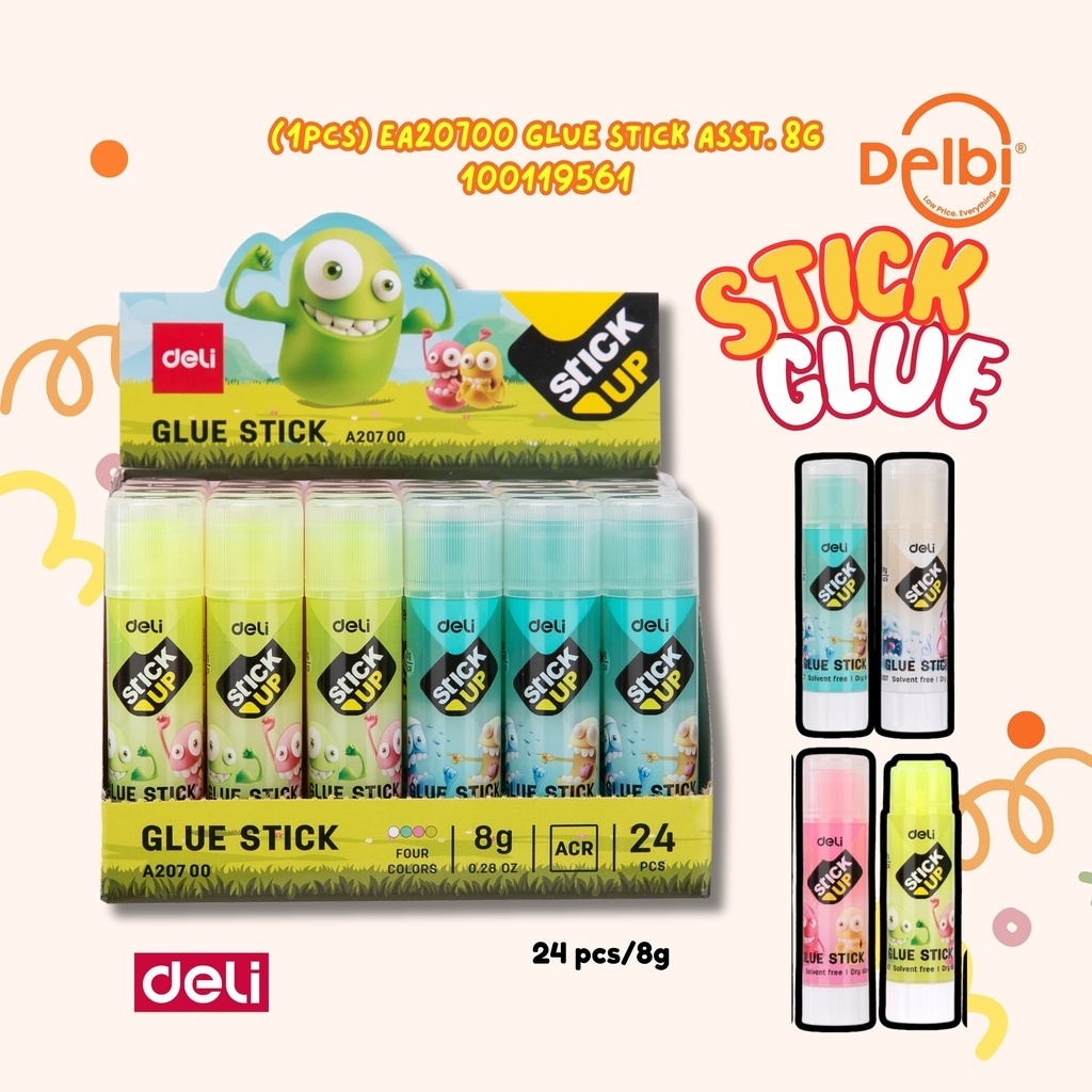 

(1PC) Glue Stick Asst. 8g DELI LEM KERTAS STICK