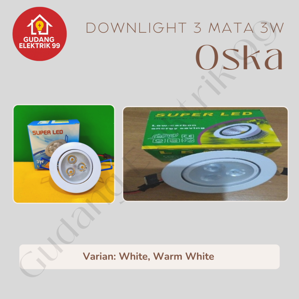 Lampu Downlight Led 3 Watt 3 mata
