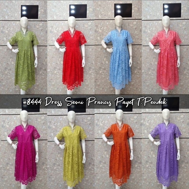 DRESS BRUKAT ELGHANA 8444 LENGAN PENDEK