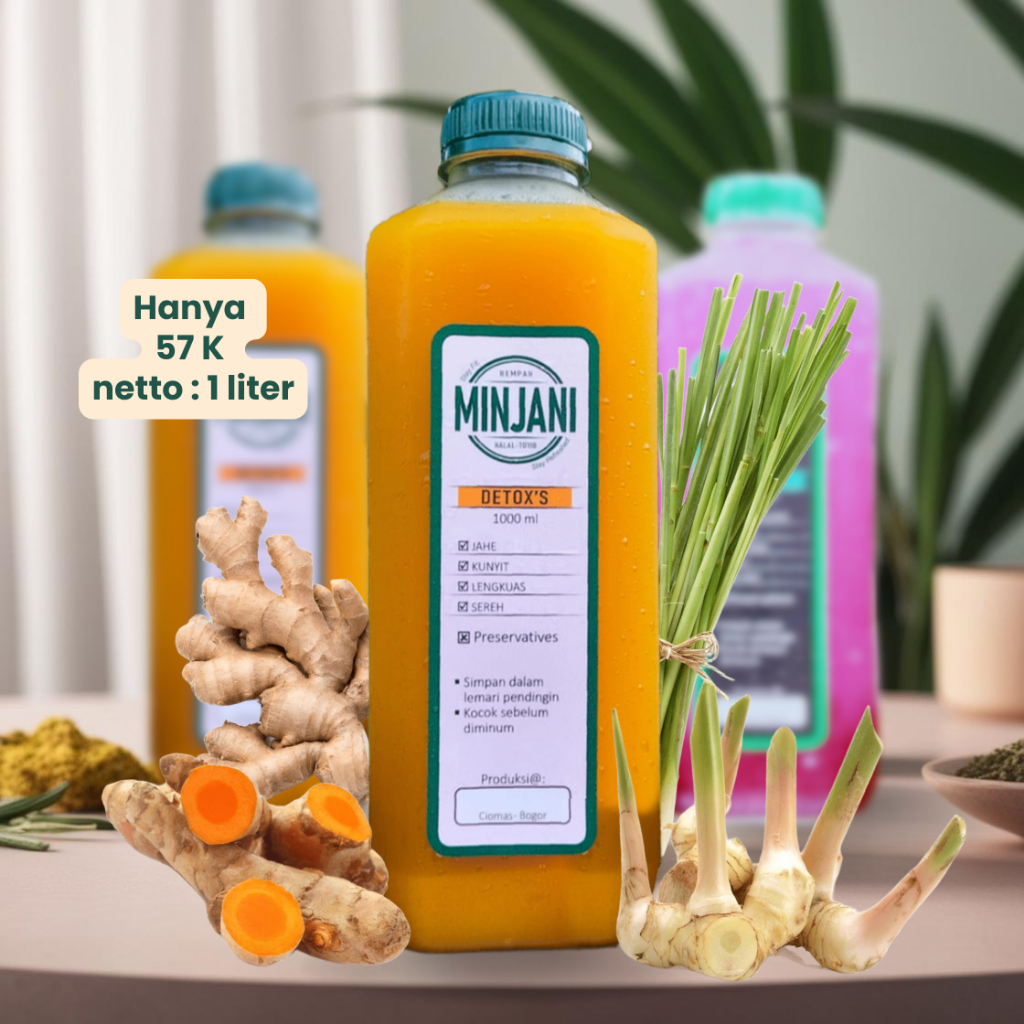 

Jamu Kekinian Detox's by MINJANI 1000 ml/ 1 liter