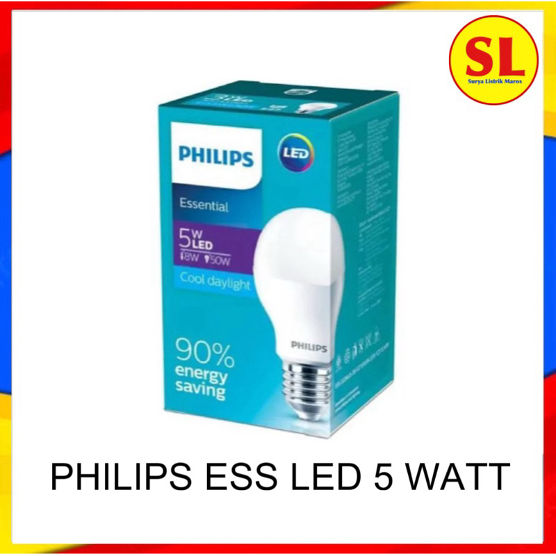 PHILIPS LAMPU LED 5 WATT ESSENTIAL PUTIH