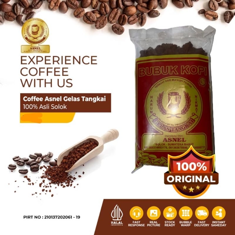 

BUBUK KOPI ASNEL CAP GELAS TANGKAI 250 GRAM ASLI SOLOK KOPI HITAM HARUM DAN NIKMAT