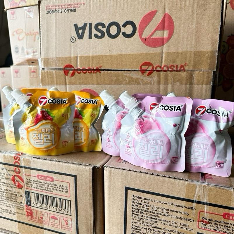 

7COSIA TRUE LOVE ISI 60 (1 KARTON) PEACH & MIX FRUIT Cemilan Jelly Segar