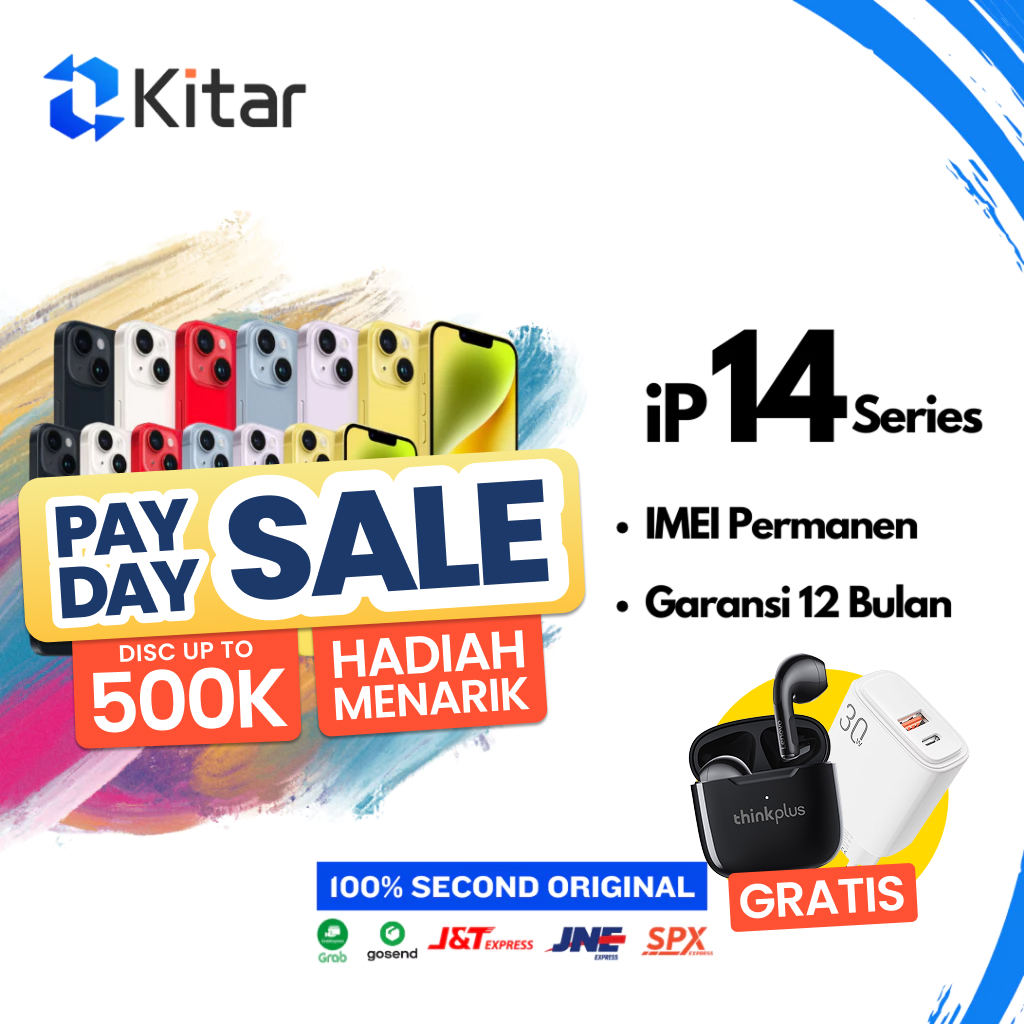 iPhone 14 | 14 Plus ex iBox Beacukai IMEI Permanen Garansi 12 Bln 100% Original Second iPhone FULLSE