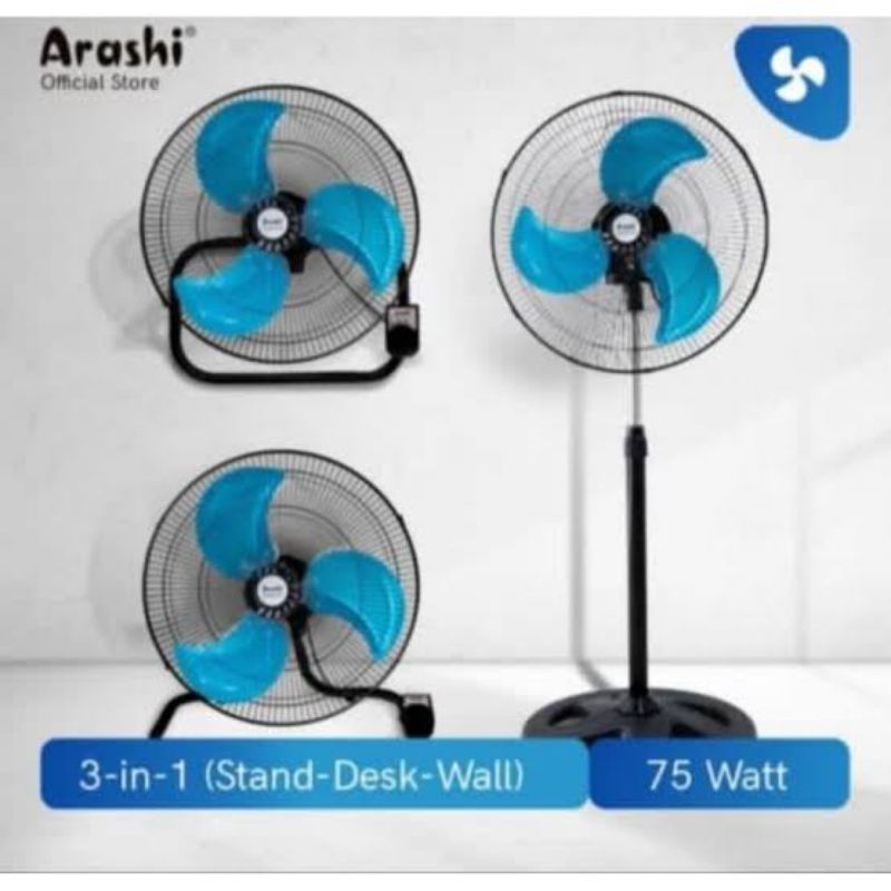 ARASHI KIPAS ANGIN 3 IN 1 18" INCH ARASHI METRO FAN - GARANSI RESMI