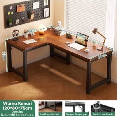 ( GARANSI 12 BULAN ) MEJA KOMPUTER SHAPED L MEJA GAMING MINIMALIS MEJA LAPTOP MEJA KANTOR MEJA KERJA