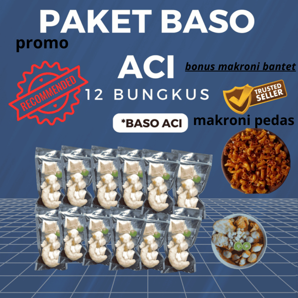 

paket 12 bungkus baso aci siap saji bonus makroni bantet baso aci instan kualitas (vakum) baso aci nya baso aci instan baso aci