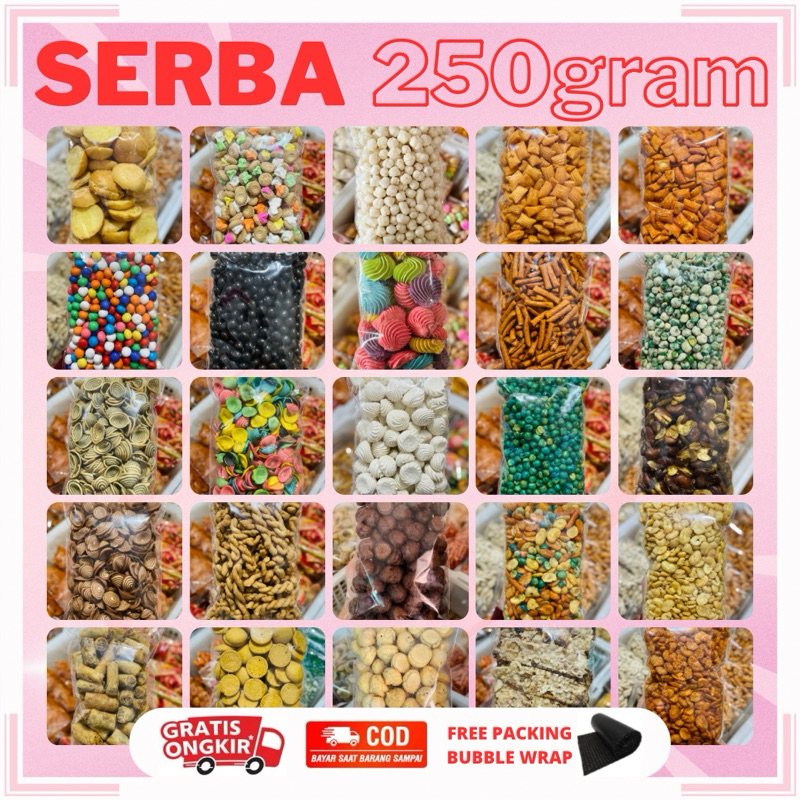 

ANEKA SNACK SERBA 250GRAM | CEMILAN SERBA 250GRAM MANIS ASIN PEDAS MURAH