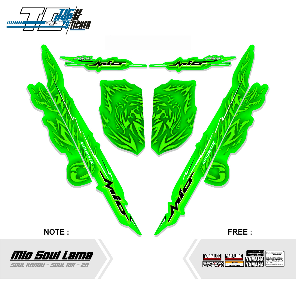 Stiker Striping Body Motor Yamaha Mio soul lama Atau Smile Variasi Free Sticker Set / SETIKER MIO so