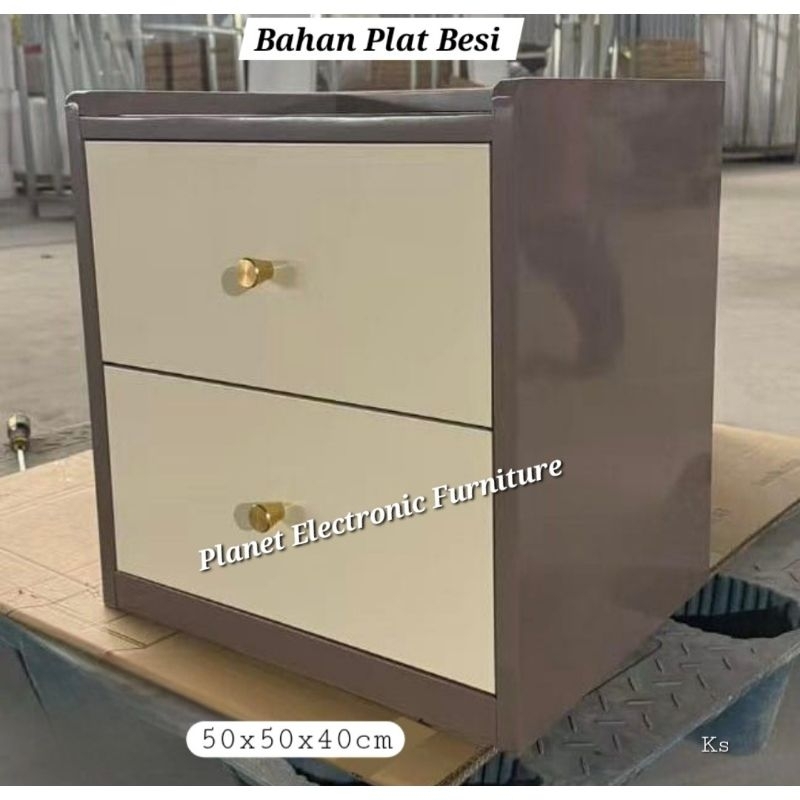 Nakas Plat besi bufet kecil 2laci meja kecil meja sudut promo murah