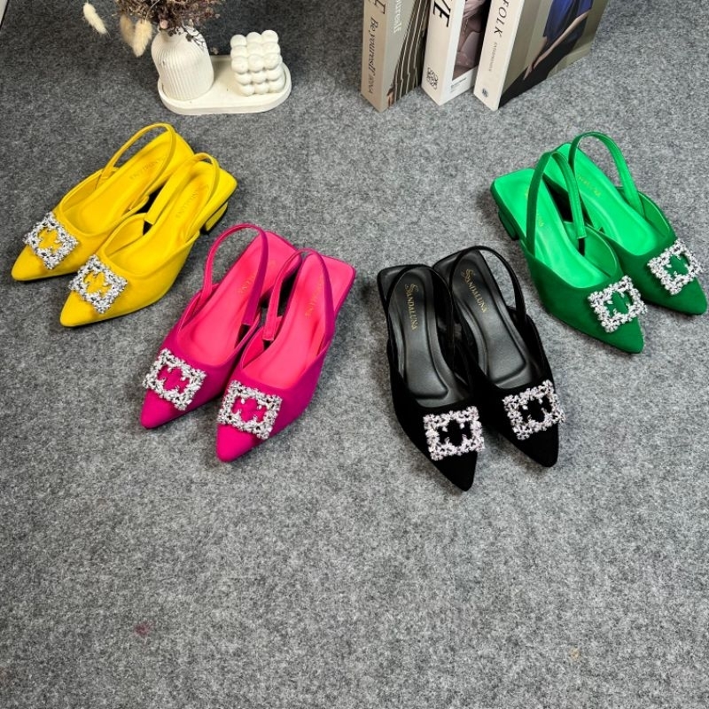 SANDALUNA - Sepatu Heels Pesta Wanita Terbaru Sepatu Pesta Wanita Casual Manik Sepatu Heels Wanita