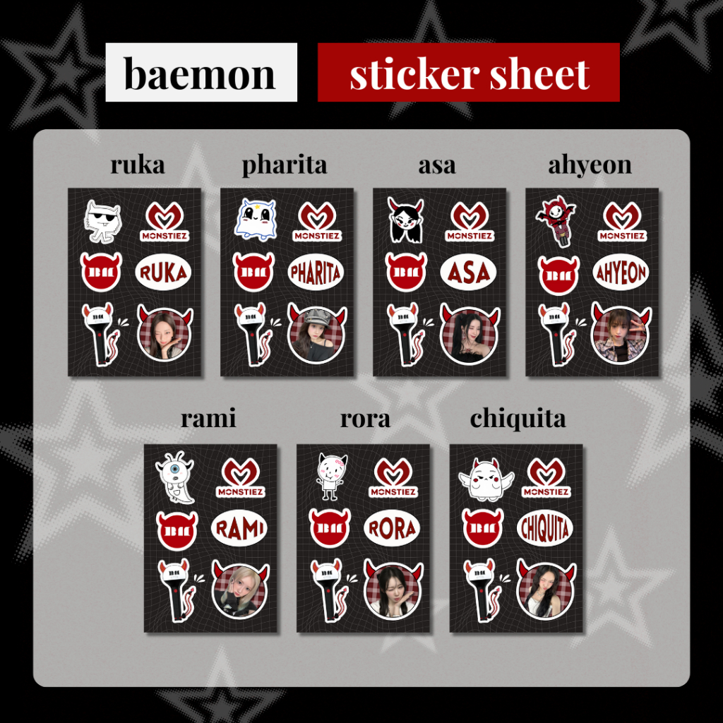 

BABYMONSTER Sticker Sheet A6 | Stiker Babymonster | Baemon