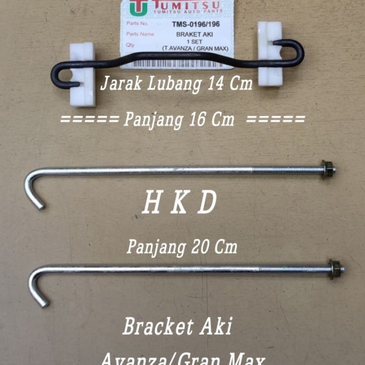 BRACKET AKI ACCU MOBIL AVANZA XENIA GRANDMAX RUSH 1 SET  TUMITSU