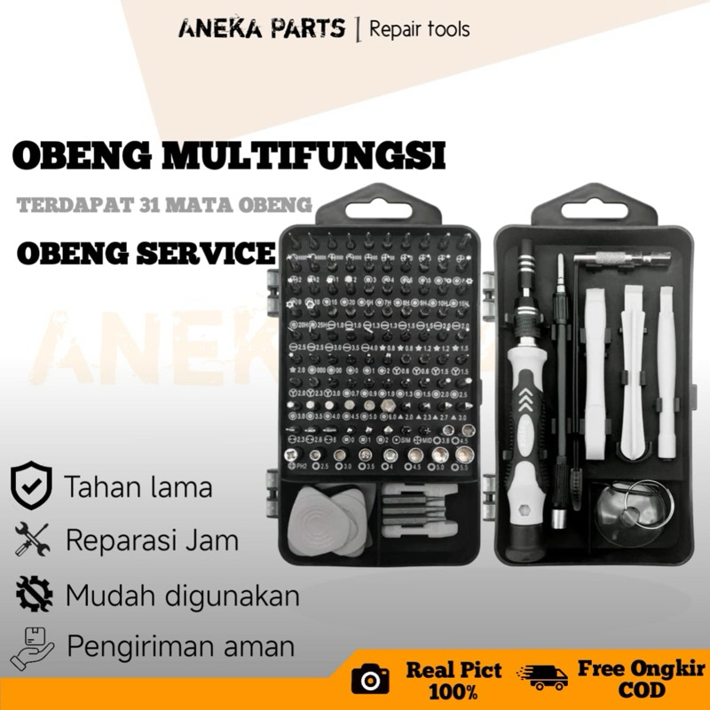 Alat service lengkap isi 115, alat service handphone, alat service jam & kacamata