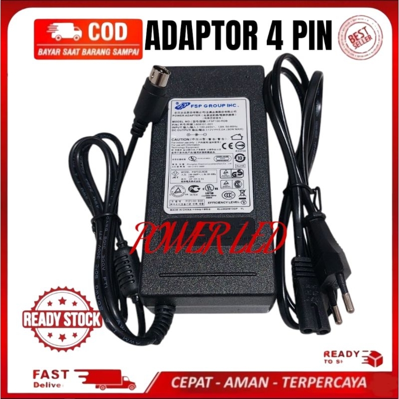 Adaptor 12V 5A 4 pin / Adaptor DVR Hikvision 4 pin DC 12 Volt 5 Ampere - Adaptor 12V 5A 4 pin