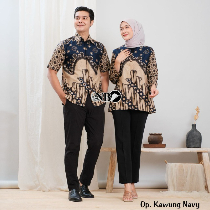 BAJU BATIK PRIA LENGAN PENDEK MODERN | ATASAN COUPLE BAJU BATIK WANITA MODERN