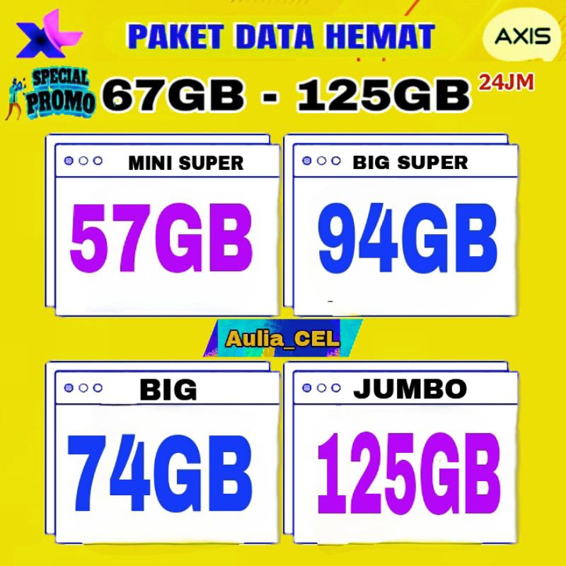 PROMO PAKET INTERNET XL DAN AXIS 270GB 125GB 74GB 97GB FULL KUOTA UTAMA 24JM