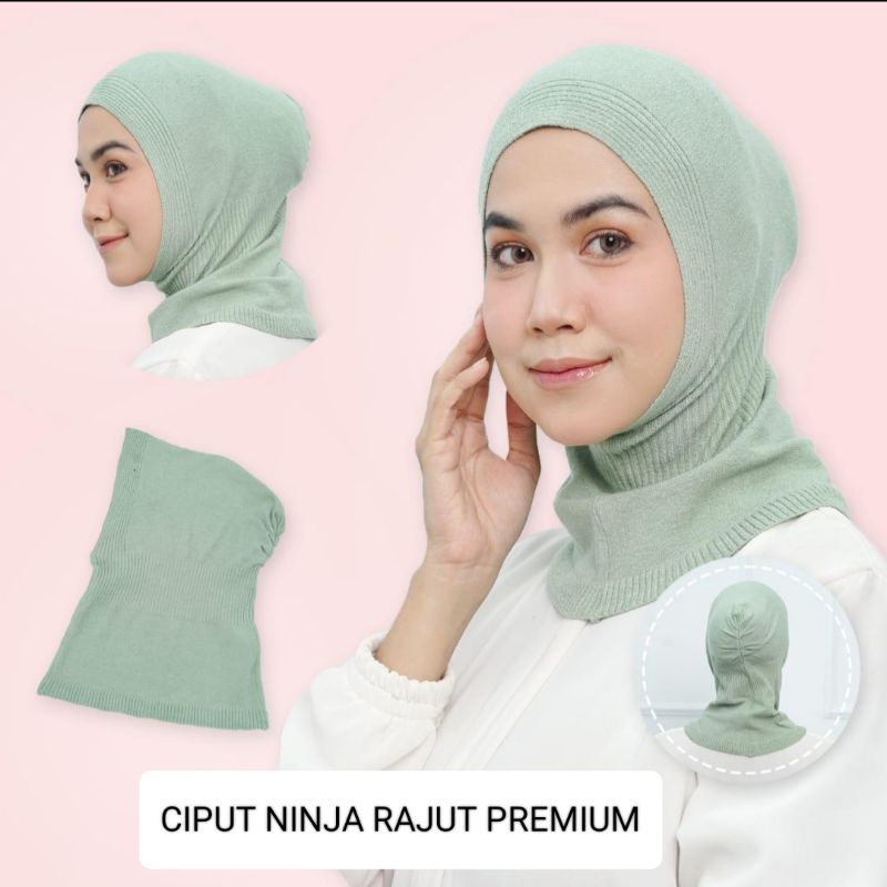Ciput Ninja Rajut Premium Inner Wanita Hijab tanpa Resleting