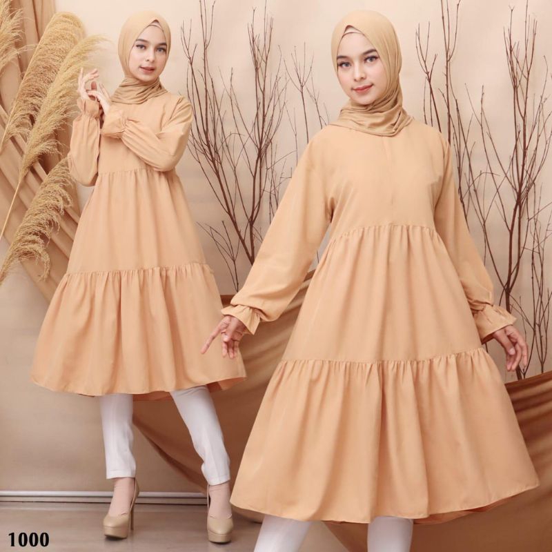 TUNIK WANITA REMAJA NADIA VARIASI SERUT DEPAN TERBARU LENGAN SERUT TERLARIS BISA COD