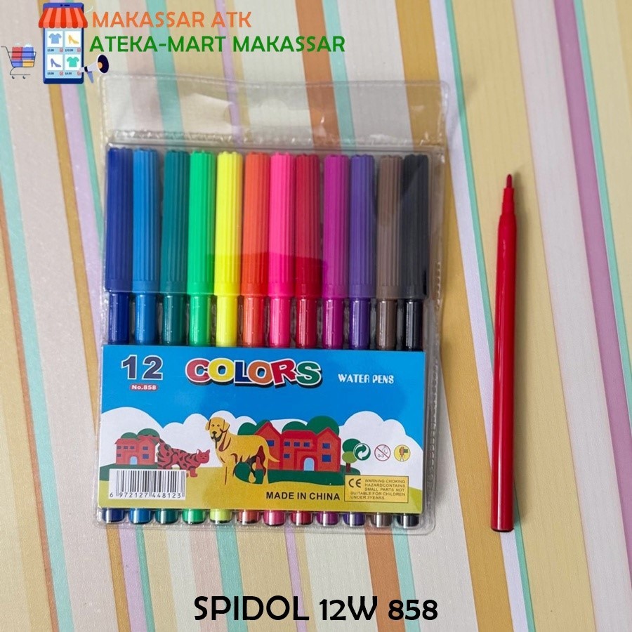 

SPIDOL 12 WARNA N0.858 12 COLOR WATER PENS