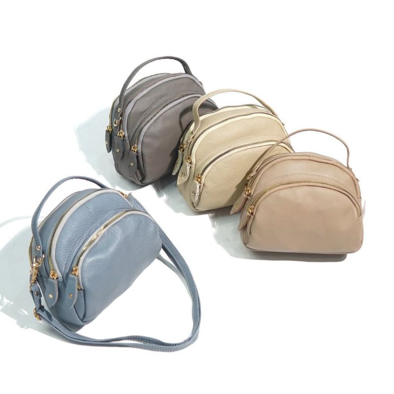 Tas kulit asli garut - Tas selempang mini tas wanita tali panjang premium